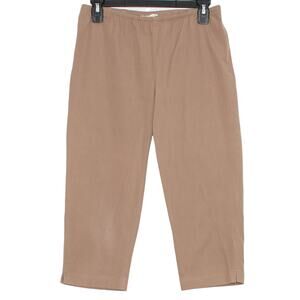 Eileen Fisher Capri Pants Organic Cotton Stretch Brown S Minimalist Neutral Work